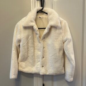 Epic Threads Cream Faux Fur Puffer Jacket for Kids